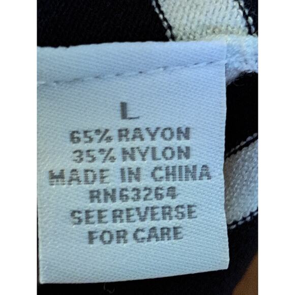 Women's Dress Barn Black and White Striped Tank Top Size Large - Picture 5 of 6